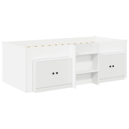 vidaXL Loft Bed Frame with Cabinet 3 pcs White Engineered Wood 3