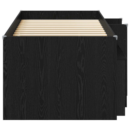 vidaXL Loft Bed Frame with Cabinet 3 pcs Black Engineered Wood 4