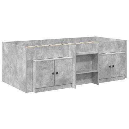 vidaXL Loft Bed Frame with Cabinet 3 pcs Concrete Grey Engineered Wood 3