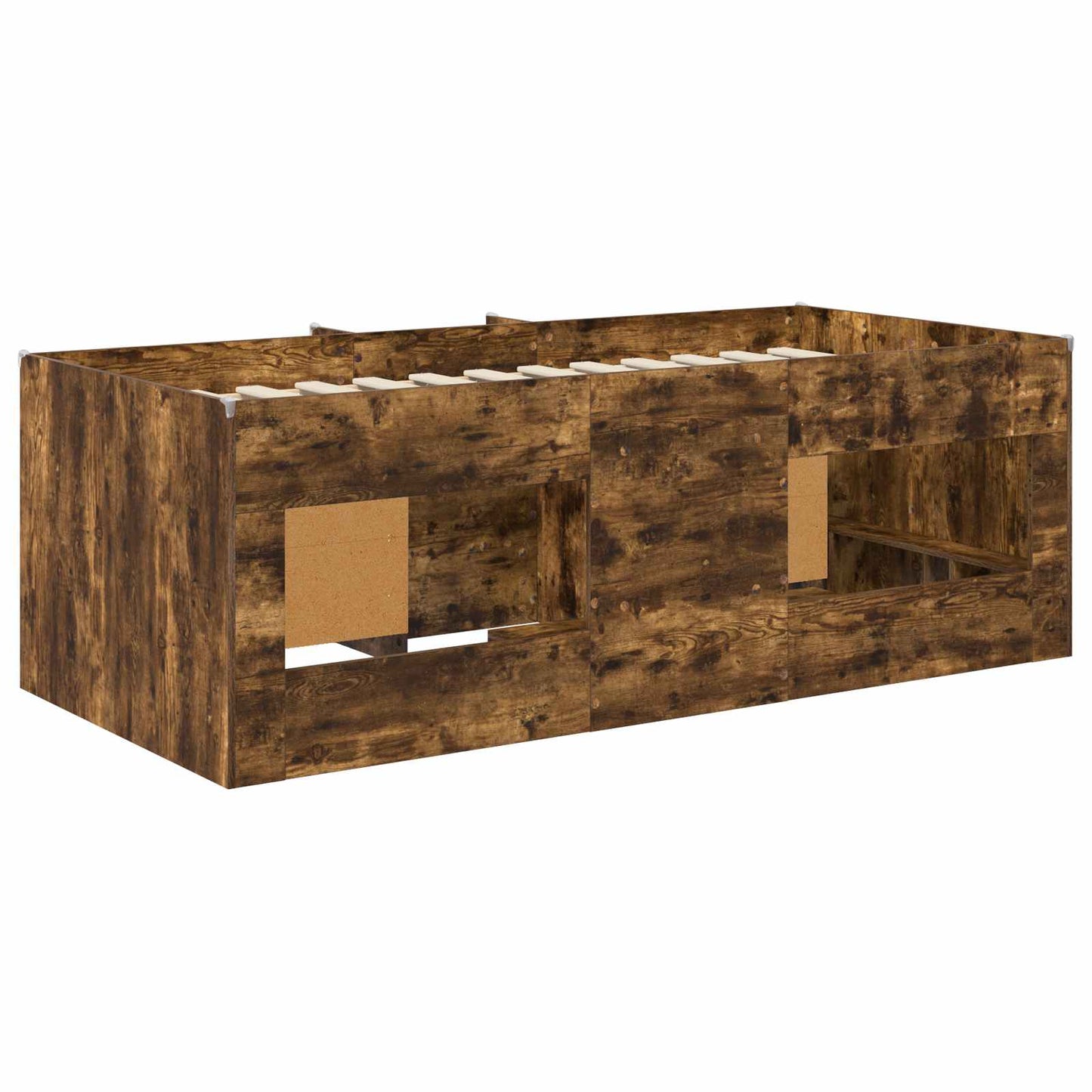 vidaXL Loft Bed Frame with Cabinet 3 pcs Smoked Oak Engineered Wood 5