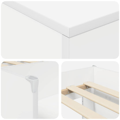 vidaXL Loft Bed Frame with Cabinet 3 pcs White Engineered Wood 6