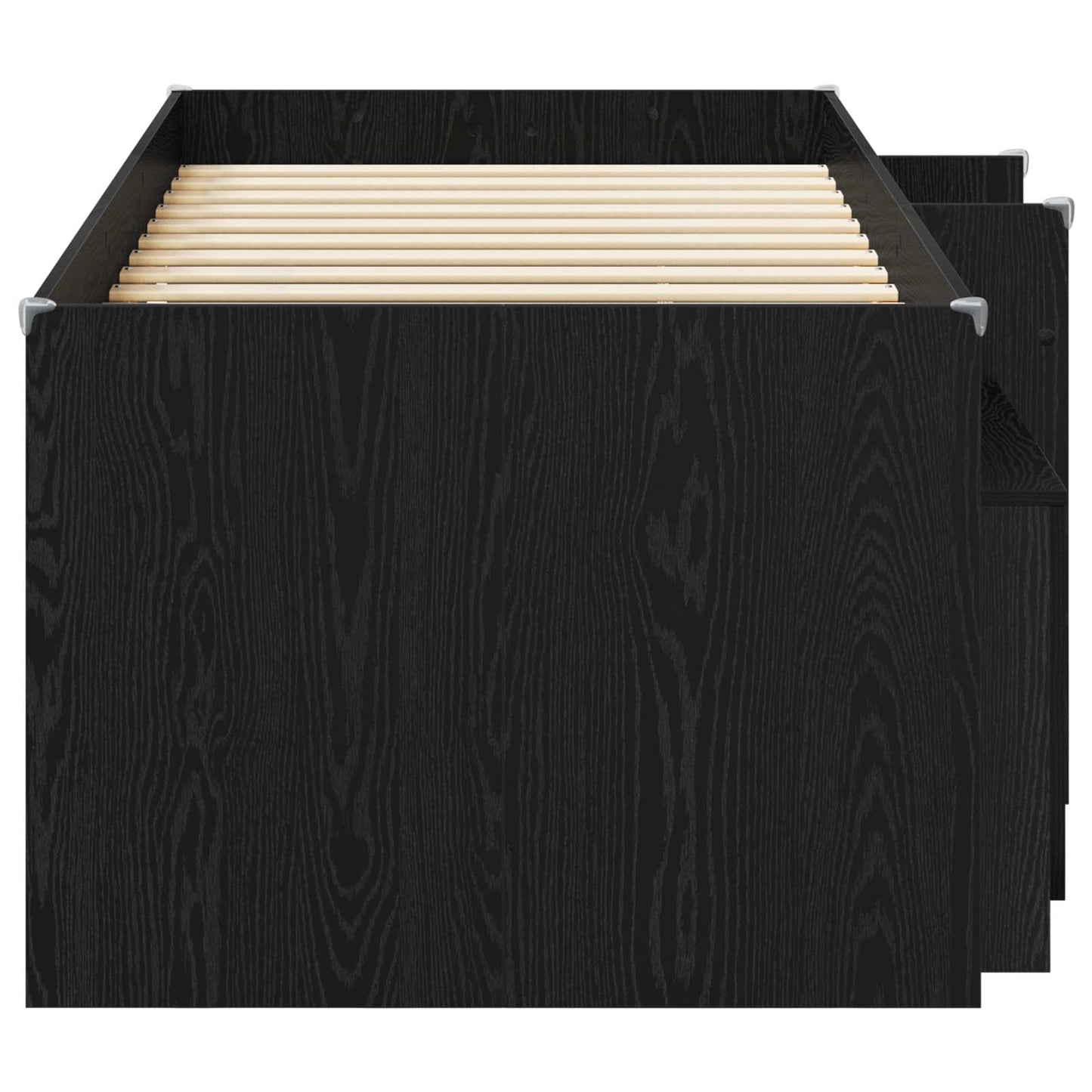 vidaXL Loft Bed Frame with Cabinet 3 pcs Black Engineered Wood 4