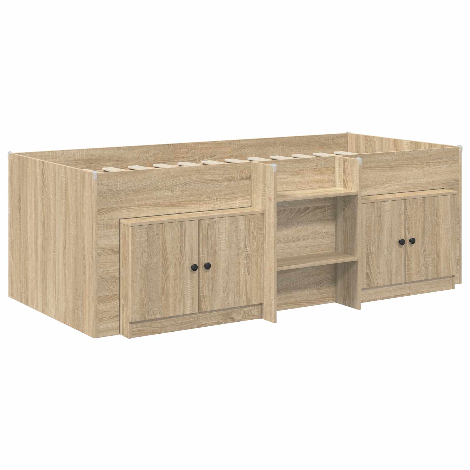 vidaXL Loft Bed Frame with Cabinet 3 pcs Sonoma Oak Engineered Wood 3