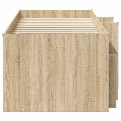 vidaXL Loft Bed Frame with Cabinet 3 pcs Sonoma Oak Engineered Wood 4