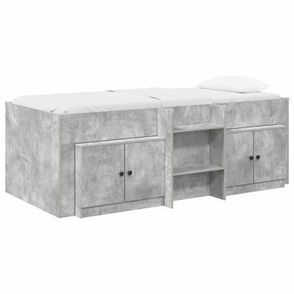vidaXL Loft Bed Frame with Cabinet 3 pcs Concrete Grey Engineered Wood 2