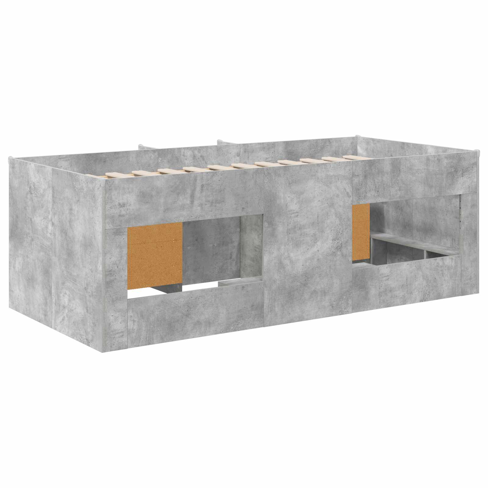 vidaXL Loft Bed Frame with Cabinet 3 pcs Concrete Grey Engineered Wood 5
