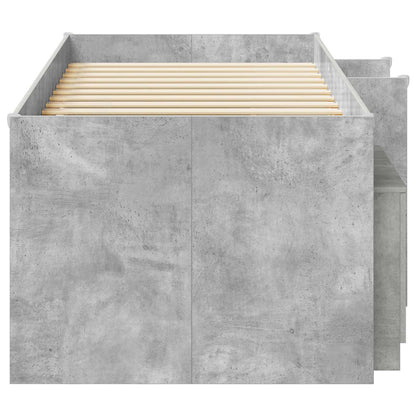 vidaXL Loft Bed Frame with Cabinet 3 pcs Concrete Grey Engineered Wood 4
