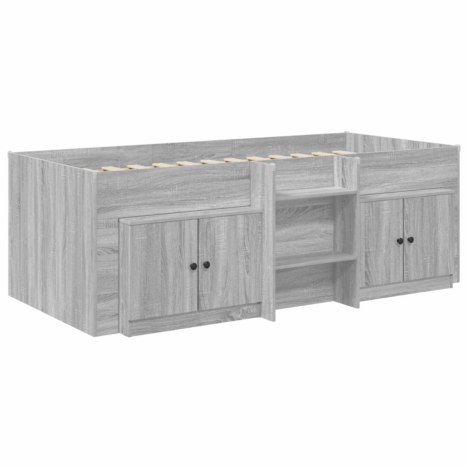 vidaXL Loft Bed Frame with Cabinet 3 pcs Grey Sonoma Engineered Wood 3
