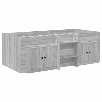 vidaXL Loft Bed Frame with Cabinet 3 pcs Grey Sonoma Engineered Wood 3
