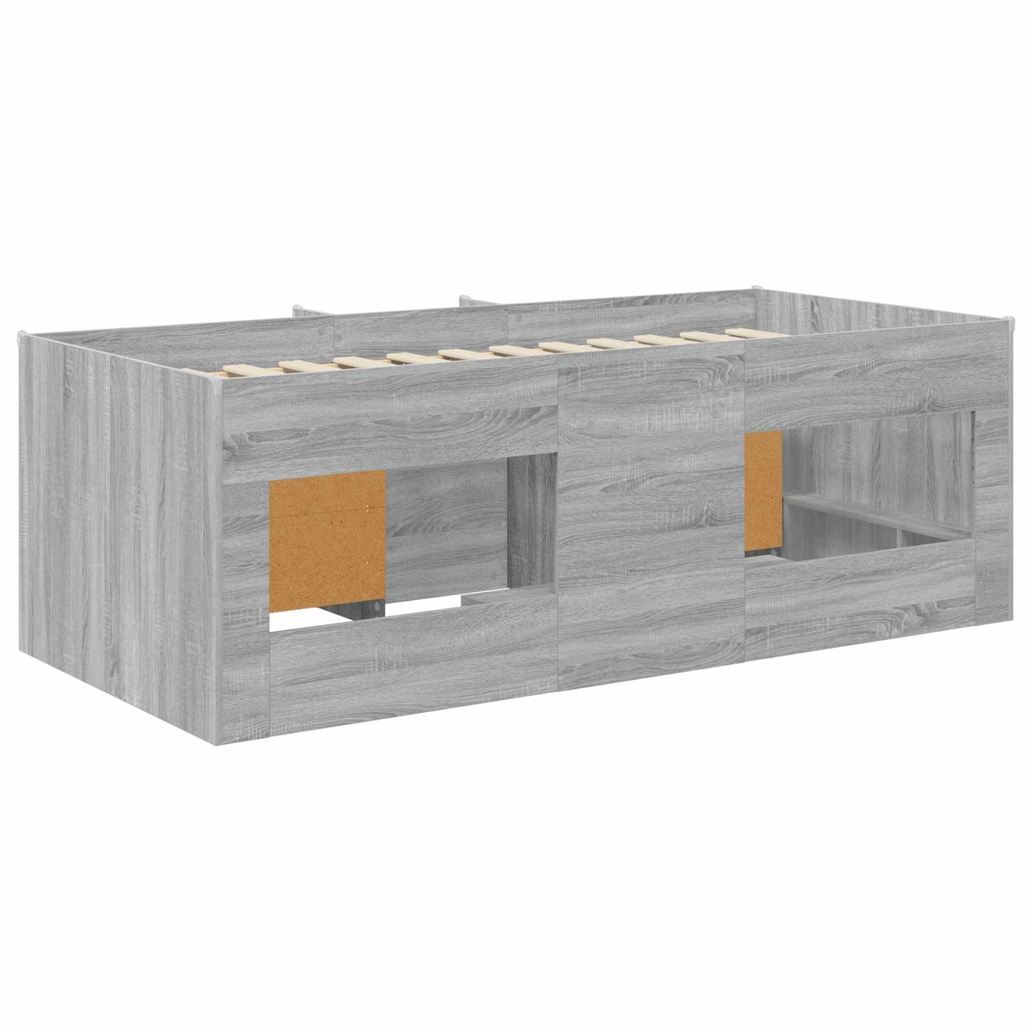 vidaXL Loft Bed Frame with Cabinet 3 pcs Grey Sonoma Engineered Wood 5