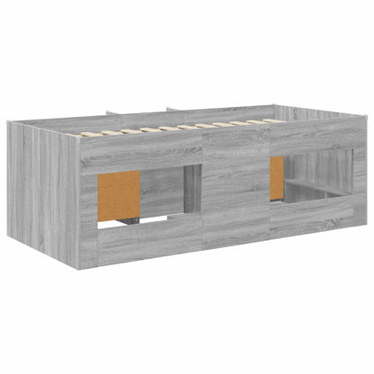 vidaXL Loft Bed Frame with Cabinet 3 pcs Grey Sonoma Engineered Wood 5