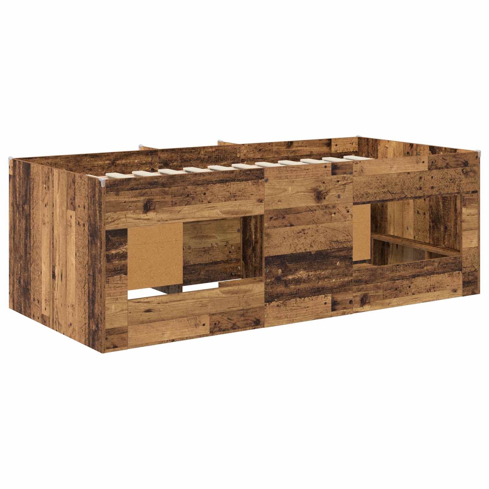 vidaXL Loft Bed Frame with Cabinet 3 pcs Old Wood Engineered Wood 5