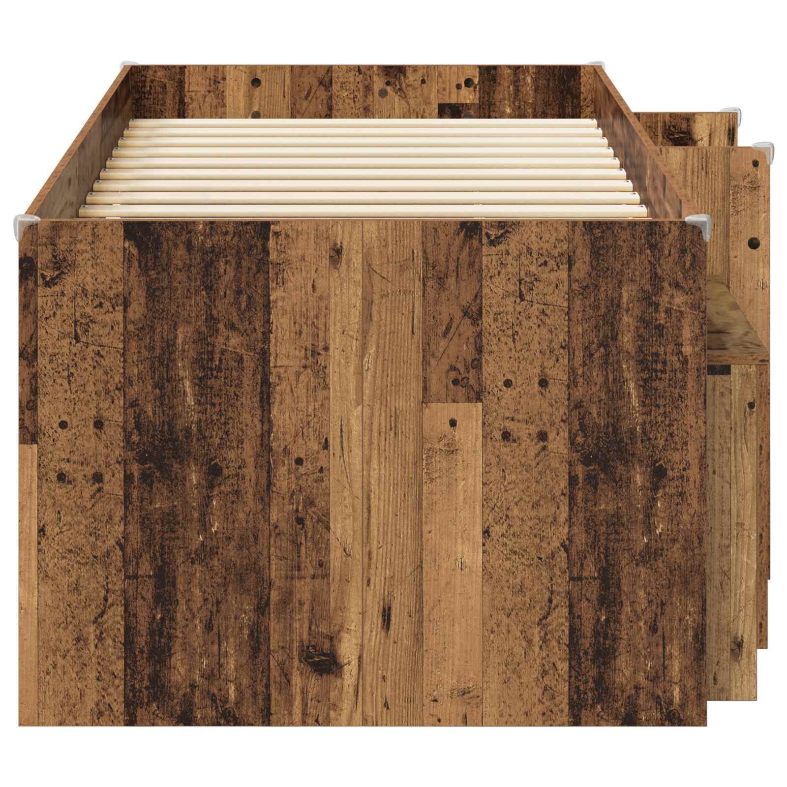 vidaXL Loft Bed Frame with Cabinet 3 pcs Old Wood Engineered Wood 4