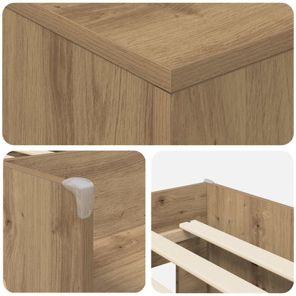 vidaXL Loft Bed Frame with Cabinet 3 pcs Artisan Oak Engineered Wood 6