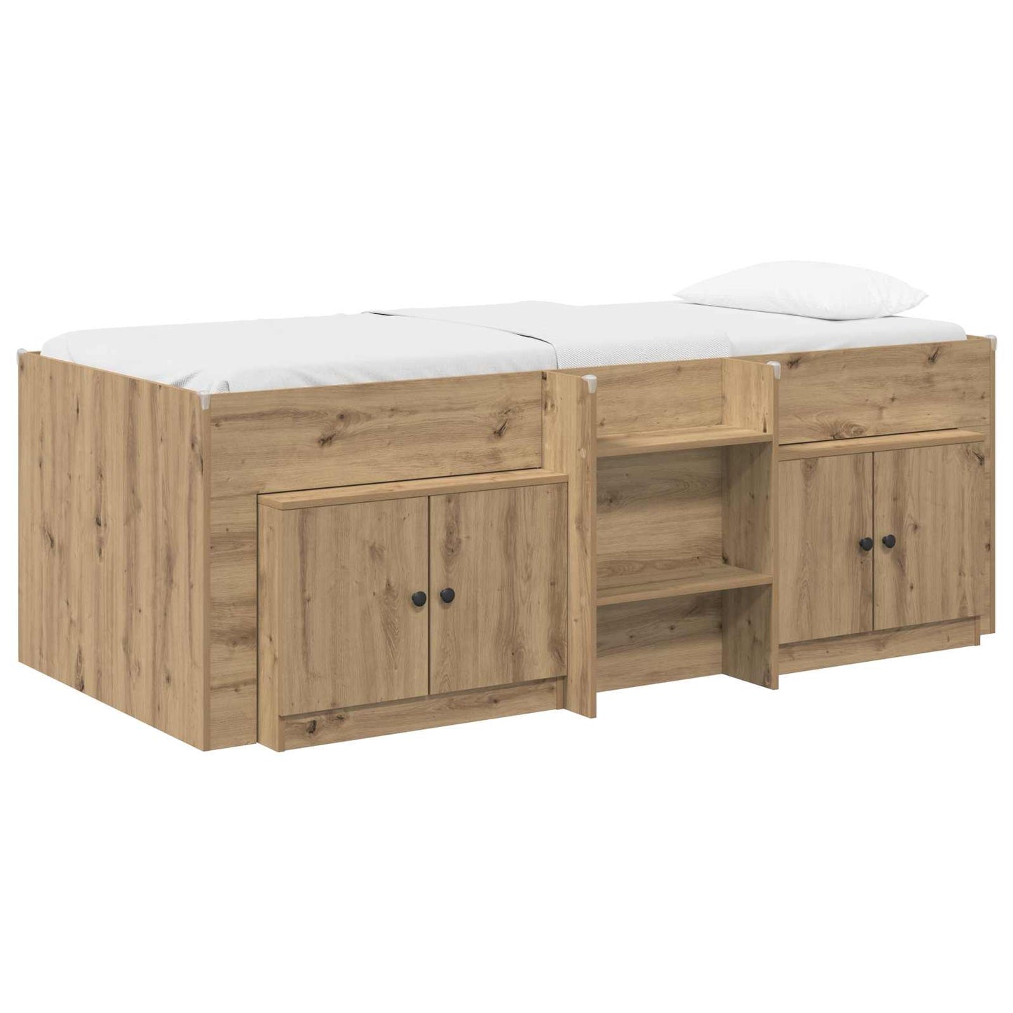 vidaXL Loft Bed Frame with Cabinet 3 pcs Artisan Oak Engineered Wood 2