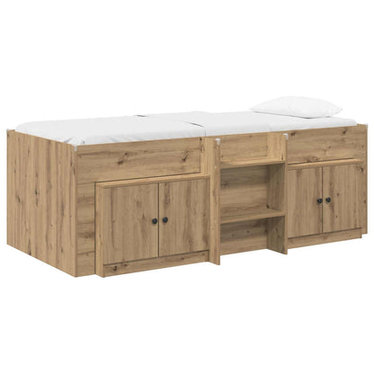 vidaXL Loft Bed Frame with Cabinet 3 pcs Artisan Oak Engineered Wood 2