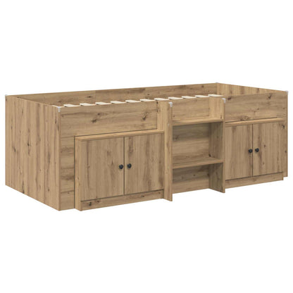 vidaXL Loft Bed Frame with Cabinet 3 pcs Artisan Oak Engineered Wood 3
