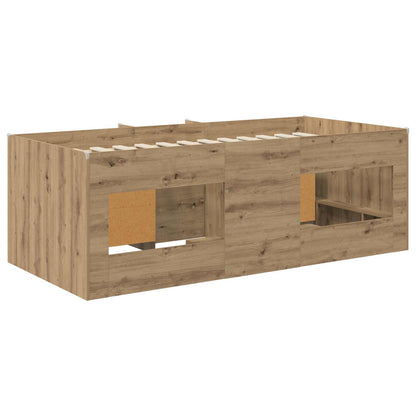 vidaXL Loft Bed Frame with Cabinet 3 pcs Artisan Oak Engineered Wood 5