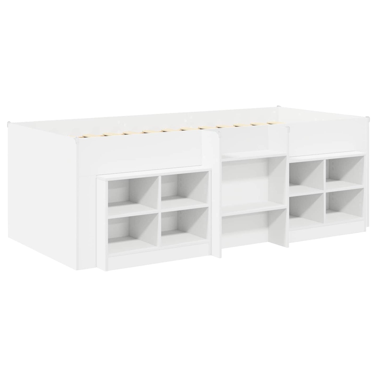 vidaXL Loft Bed Frame with Cabinet 3 pcs White Engineered Wood 3