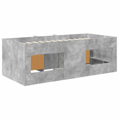 vidaXL Loft Bed Frame with Cabinet 3 pcs Concrete Grey Engineered Wood 5