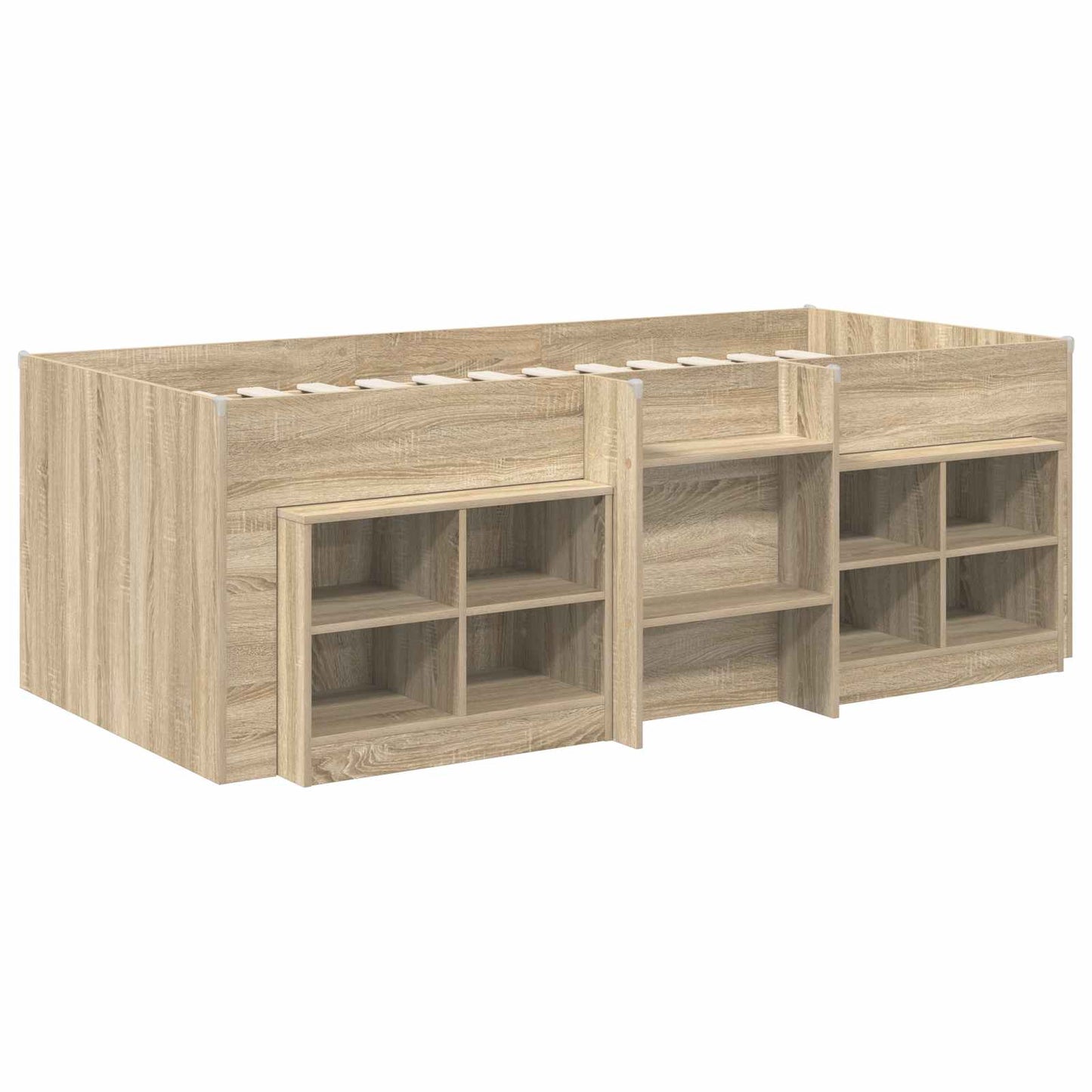 vidaXL Loft Bed Frame with Cabinet 3 pcs Sonoma Oak Engineered Wood 3