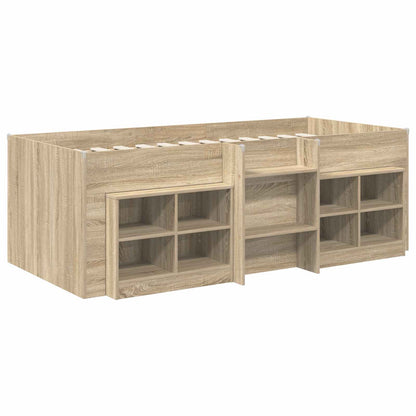 vidaXL Loft Bed Frame with Cabinet 3 pcs Sonoma Oak Engineered Wood 3