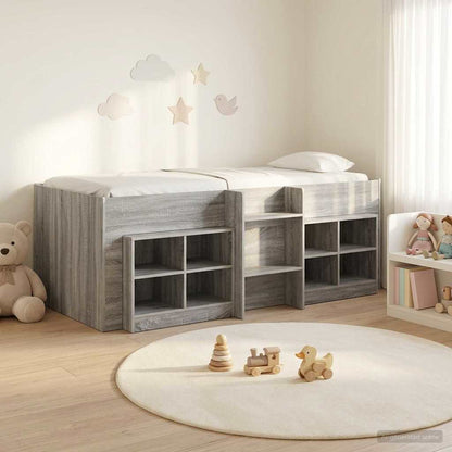 vidaXL Loft Bed Frame with Cabinet 3 pcs Grey Sonoma Engineered Wood 1