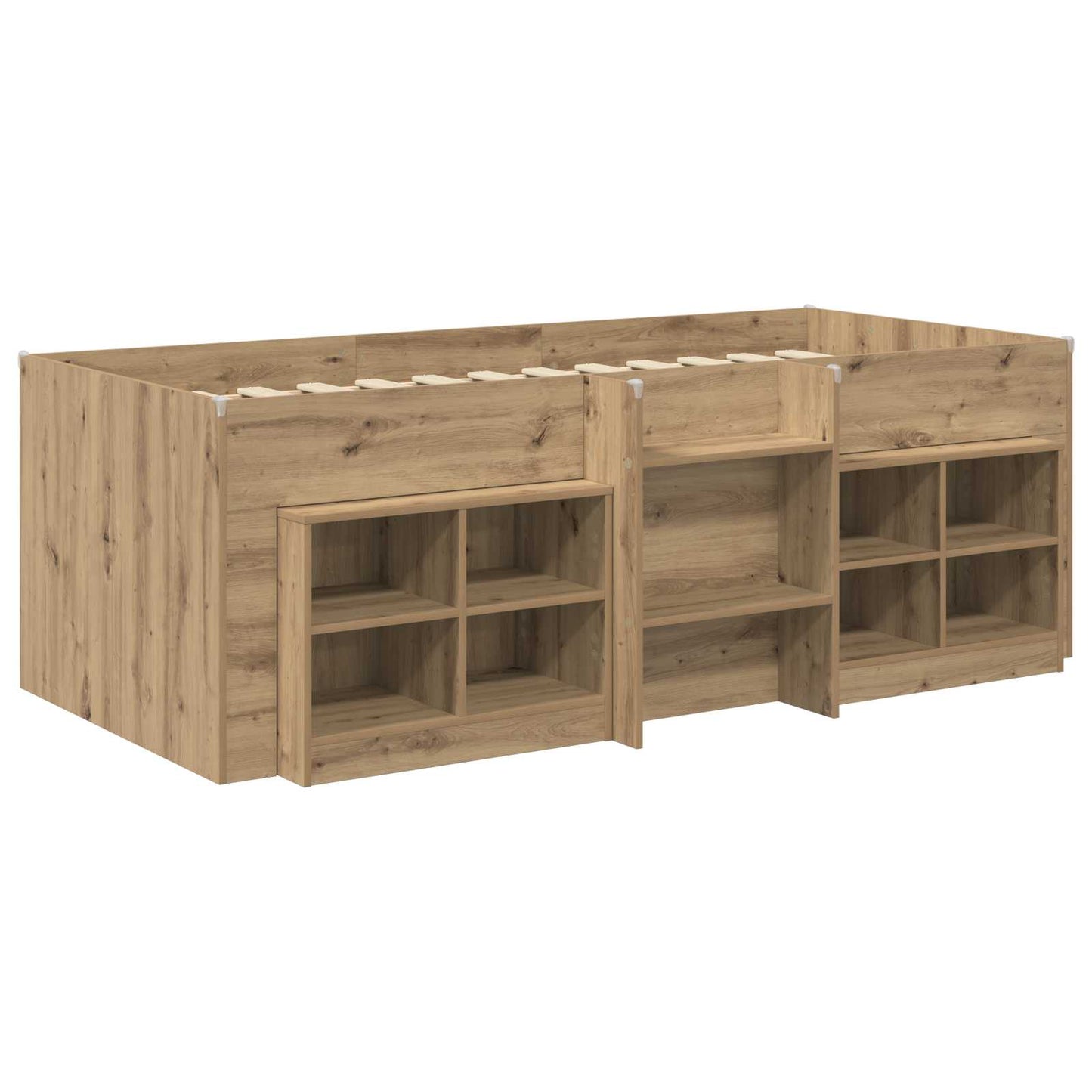 vidaXL Loft Bed Frame with Cabinet 3 pcs Artisan Oak Engineered Wood 3