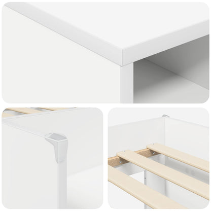 vidaXL Loft Bed Frame with Cabinet 3 pcs White Engineered Wood 6