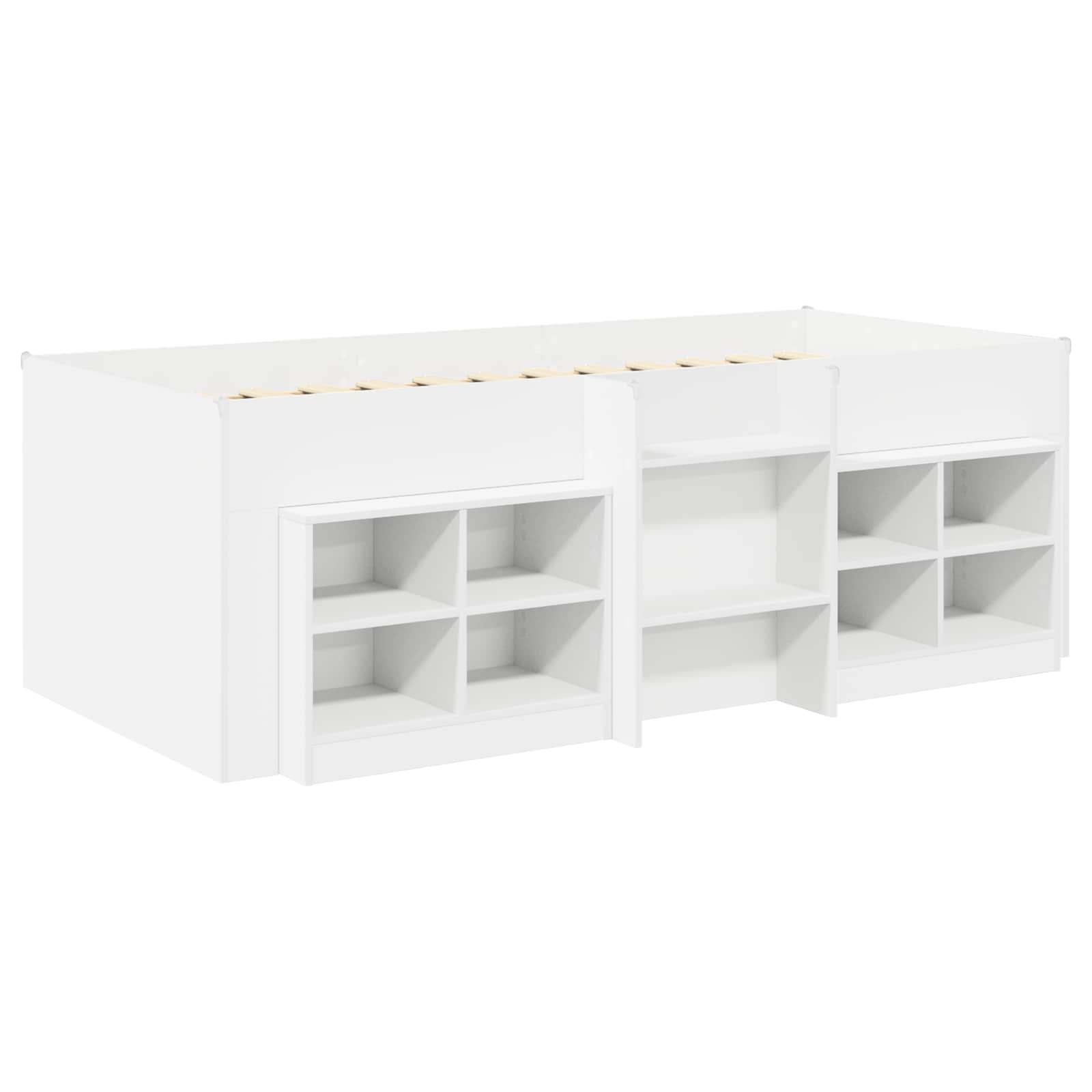vidaXL Loft Bed Frame with Cabinet 3 pcs White Engineered Wood 3