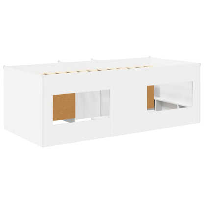 vidaXL Loft Bed Frame with Cabinet 3 pcs White Engineered Wood 5