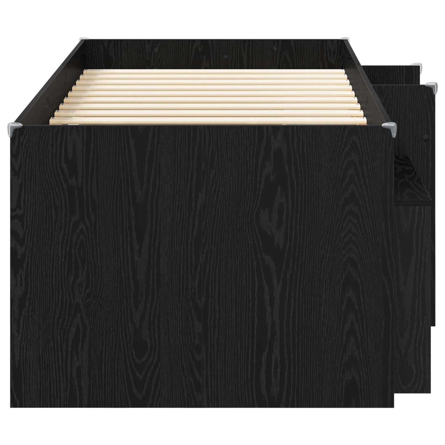 vidaXL Loft Bed Frame with Cabinet 3 pcs Black Oak Engineered Wood 4