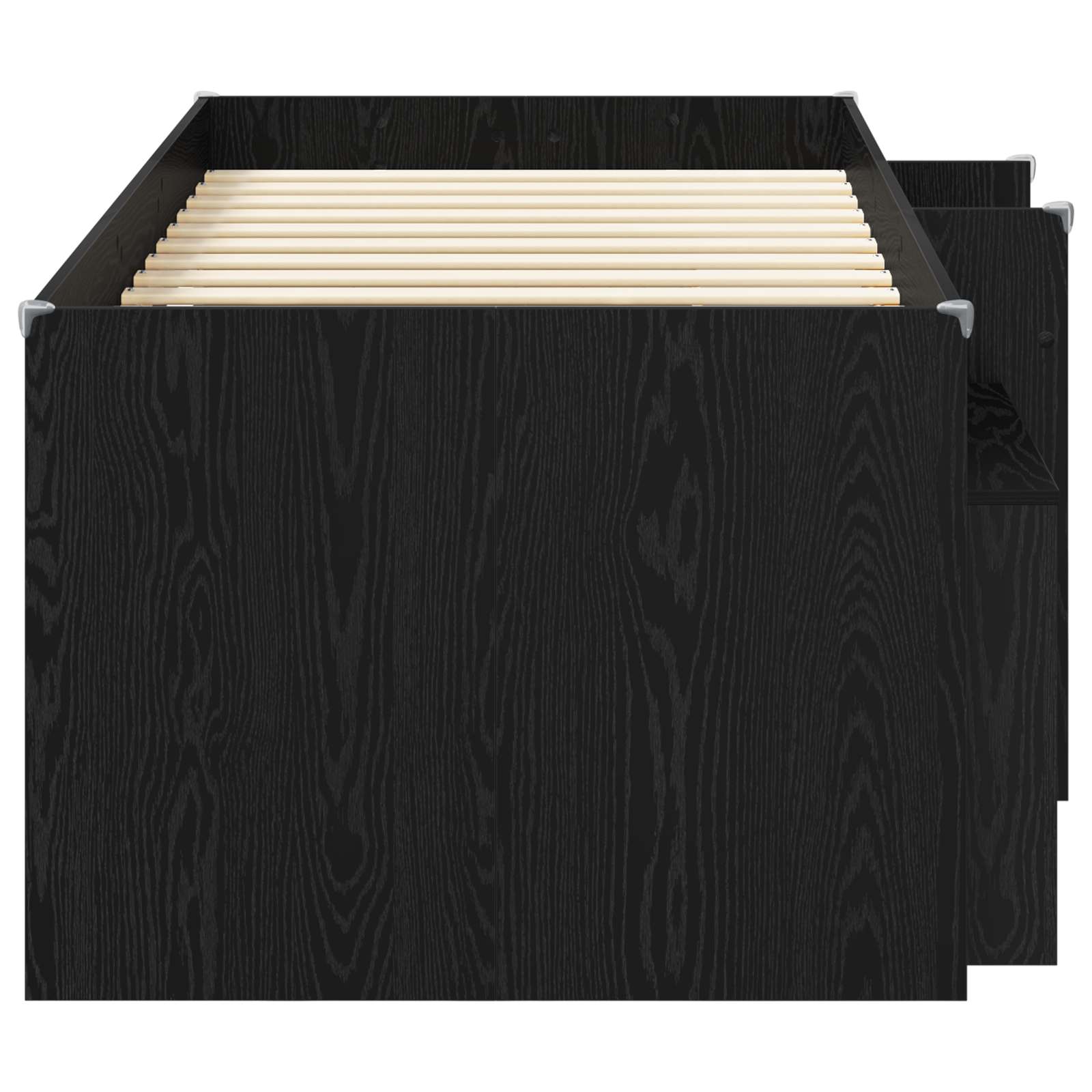 vidaXL Loft Bed Frame with Cabinet 3 pcs Black Oak Engineered Wood 4