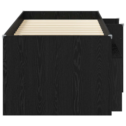 vidaXL Loft Bed Frame with Cabinet 3 pcs Black Oak Engineered Wood 4