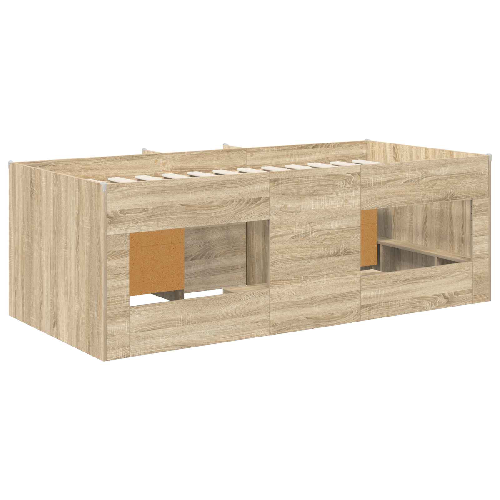 vidaXL Loft Bed Frame with Cabinet 3 pcs Sonoma Oak Engineered Wood 5