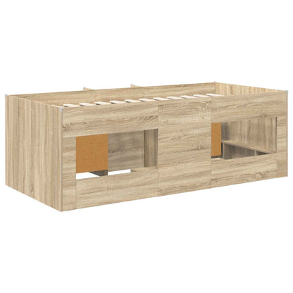vidaXL Loft Bed Frame with Cabinet 3 pcs Sonoma Oak Engineered Wood 5