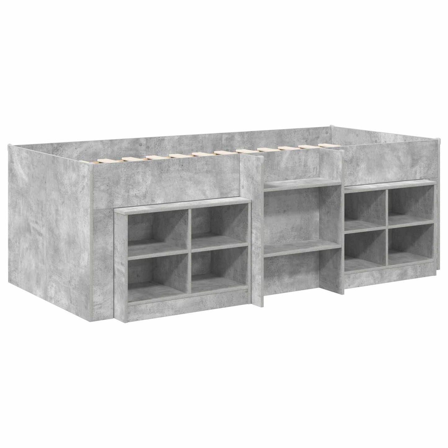 vidaXL Loft Bed Frame with Cabinet 3 pcs Concrete Grey Engineered Wood 3