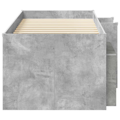vidaXL Loft Bed Frame with Cabinet 3 pcs Concrete Grey Engineered Wood 4
