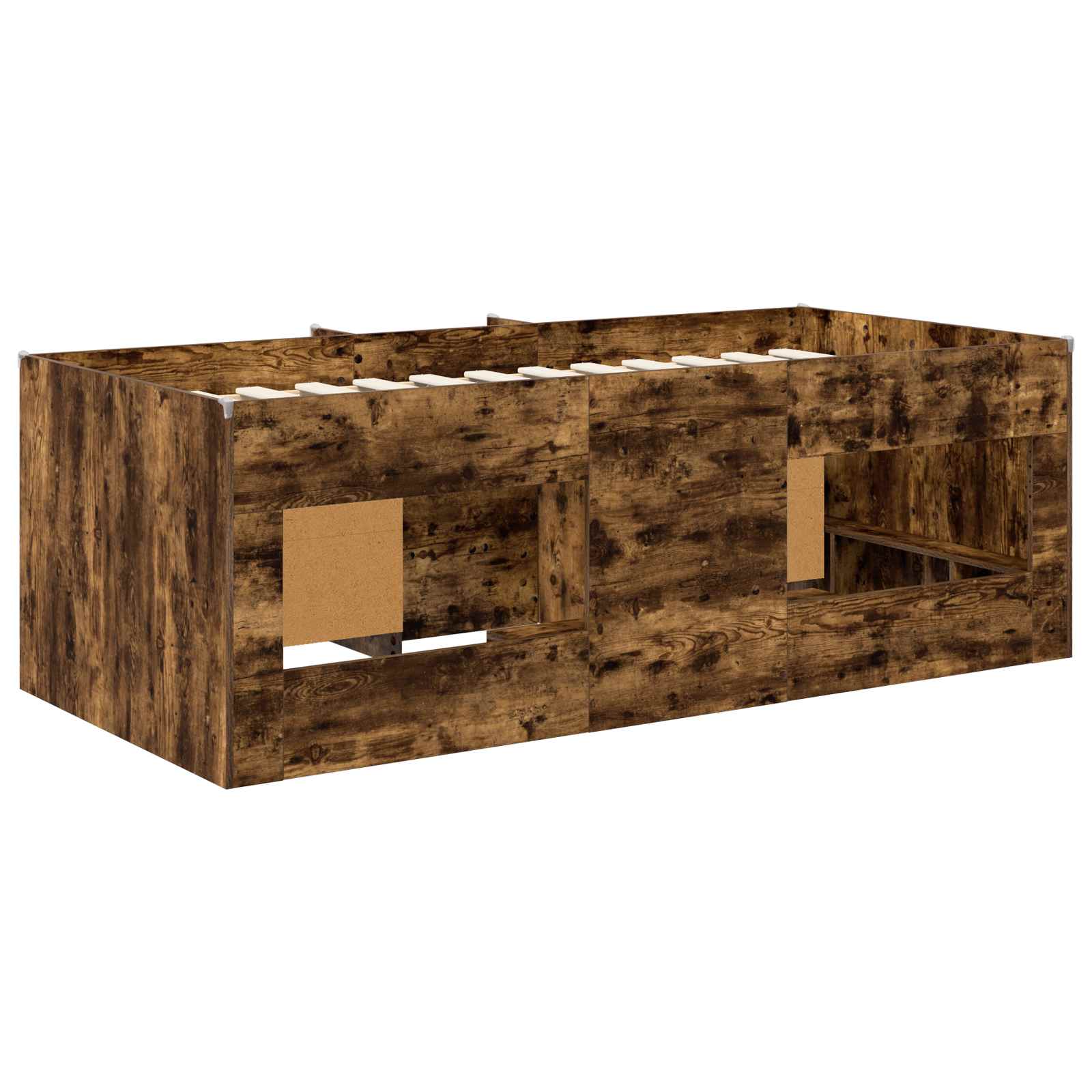 vidaXL Loft Bed Frame with Cabinet 3 pcs Smoked Oak Engineered Wood 5