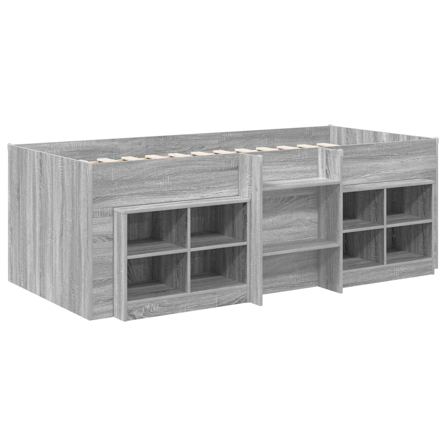 vidaXL Loft Bed Frame with Cabinet 3 pcs Grey Sonoma Engineered Wood 3
