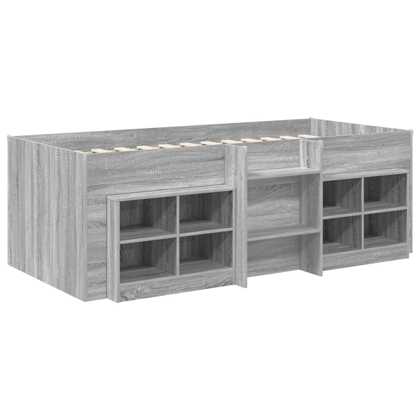 vidaXL Loft Bed Frame with Cabinet 3 pcs Grey Sonoma Engineered Wood 3