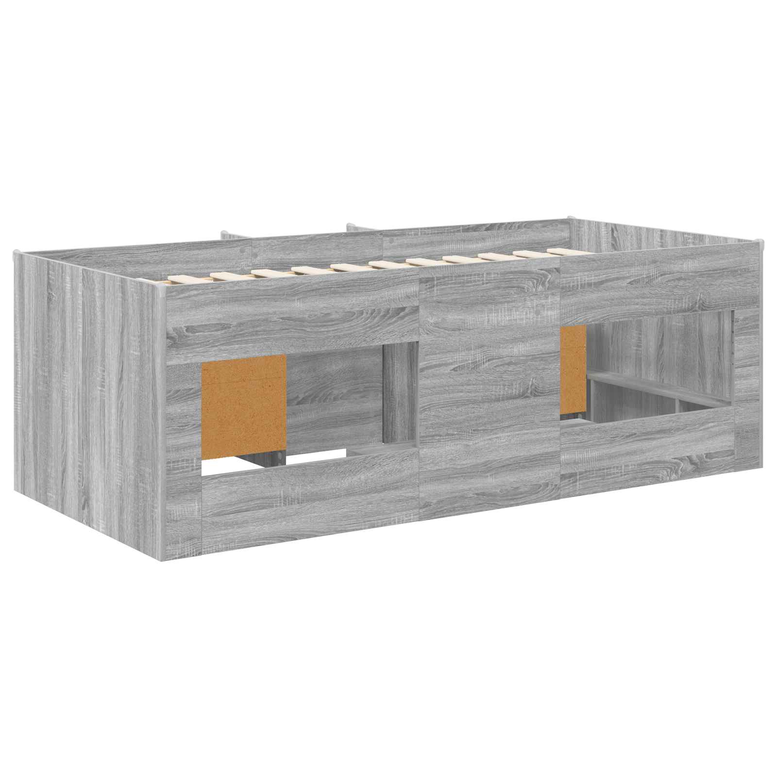vidaXL Loft Bed Frame with Cabinet 3 pcs Grey Sonoma Engineered Wood 5
