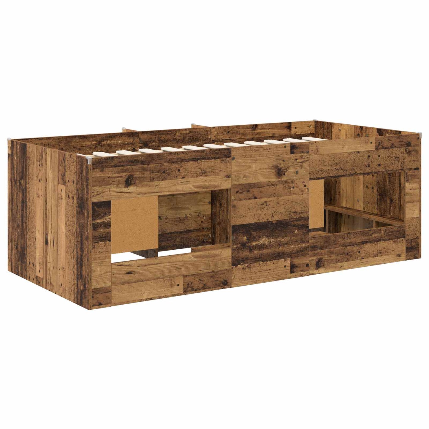 vidaXL Loft Bed Frame with Cabinet 3 pcs Old Wood Engineered Wood 5