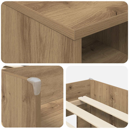vidaXL Loft Bed Frame with Cabinet 3 pcs Artisan Oak Engineered Wood 6