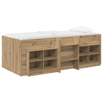 vidaXL Loft Bed Frame with Cabinet 3 pcs Artisan Oak Engineered Wood 2