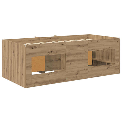 vidaXL Loft Bed Frame with Cabinet 3 pcs Artisan Oak Engineered Wood 5