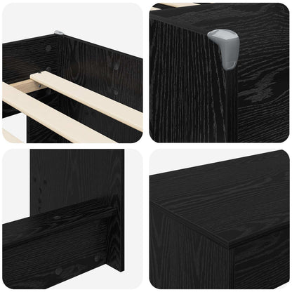 vidaXL Kids'High Bed Frame with Desk Black Oak 80 x 200 cm 6
