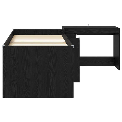 vidaXL Kids'High Bed Frame with Desk Black Oak 80 x 200 cm 4