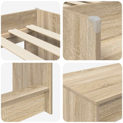 vidaXL Kids'High Bed Frame with Desk 2 pcs Sonoma Oak Engineered Wood 6