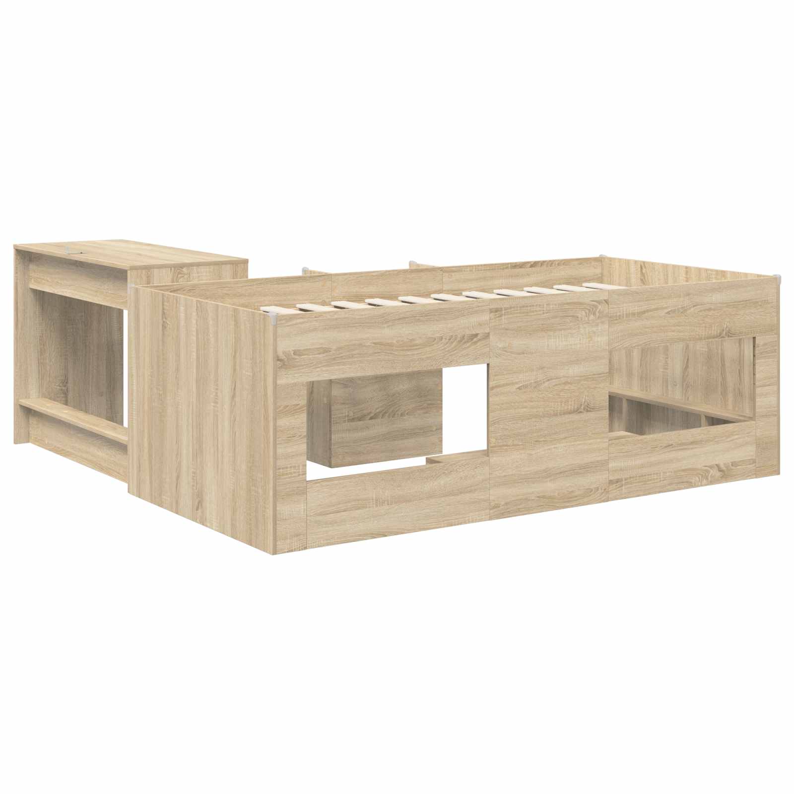 vidaXL Kids'High Bed Frame with Desk 2 pcs Sonoma Oak Engineered Wood 5